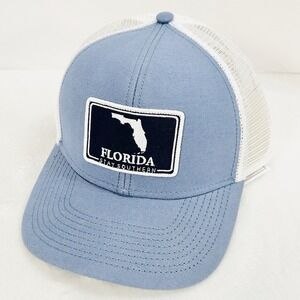 The State‎ Company Florida Square Patch Trucker Hat Cap Adjustable Light Blue